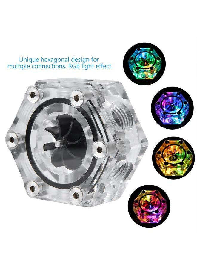 Thoraya 6 Way Acrylic Flow Meter Indicator G1/4 Threaded For PC Computer Liquid Water Cooling  - Image 3