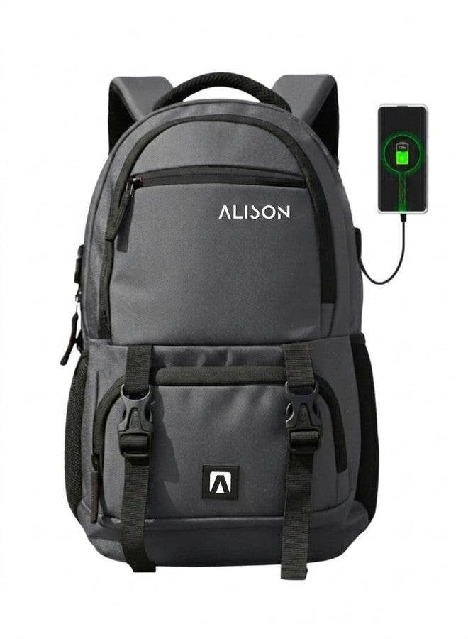 Alison Travel Laptop Backpack with Multiple Pockets and Compartments for 15.6 inch Laptop, Water Resistant, Spacious with Padded Shoulder Straps, Grey - Image 1