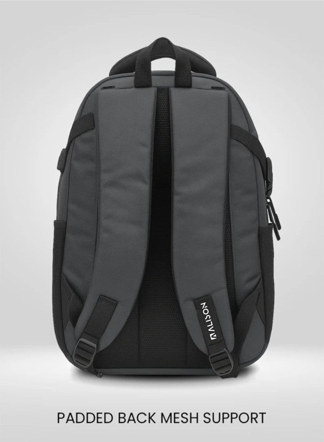 Alison Travel Laptop Backpack with Multiple Pockets and Compartments for 15.6 inch Laptop, Water Resistant, Spacious with Padded Shoulder Straps, Grey - Image 2