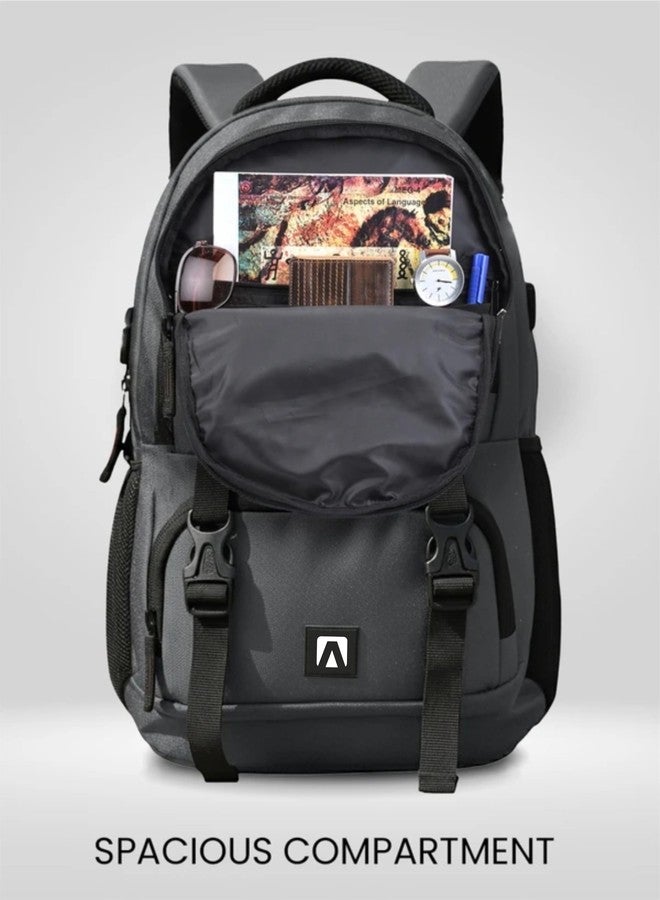 Alison Travel Laptop Backpack with Multiple Pockets and Compartments for 15.6 inch Laptop, Water Resistant, Spacious with Padded Shoulder Straps, Grey - Image 4