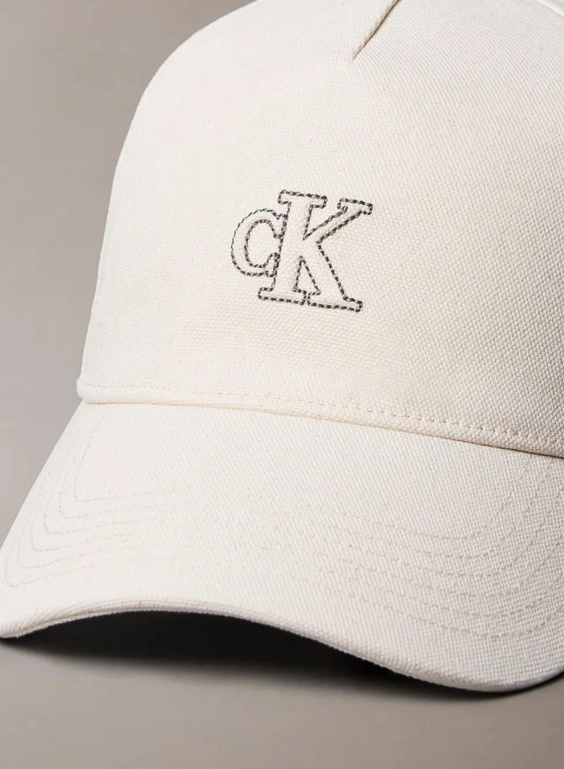 Calvin Klein NATURAL Cotton Canvas Monogram Baseball Cap for Women | Best Price UAE
