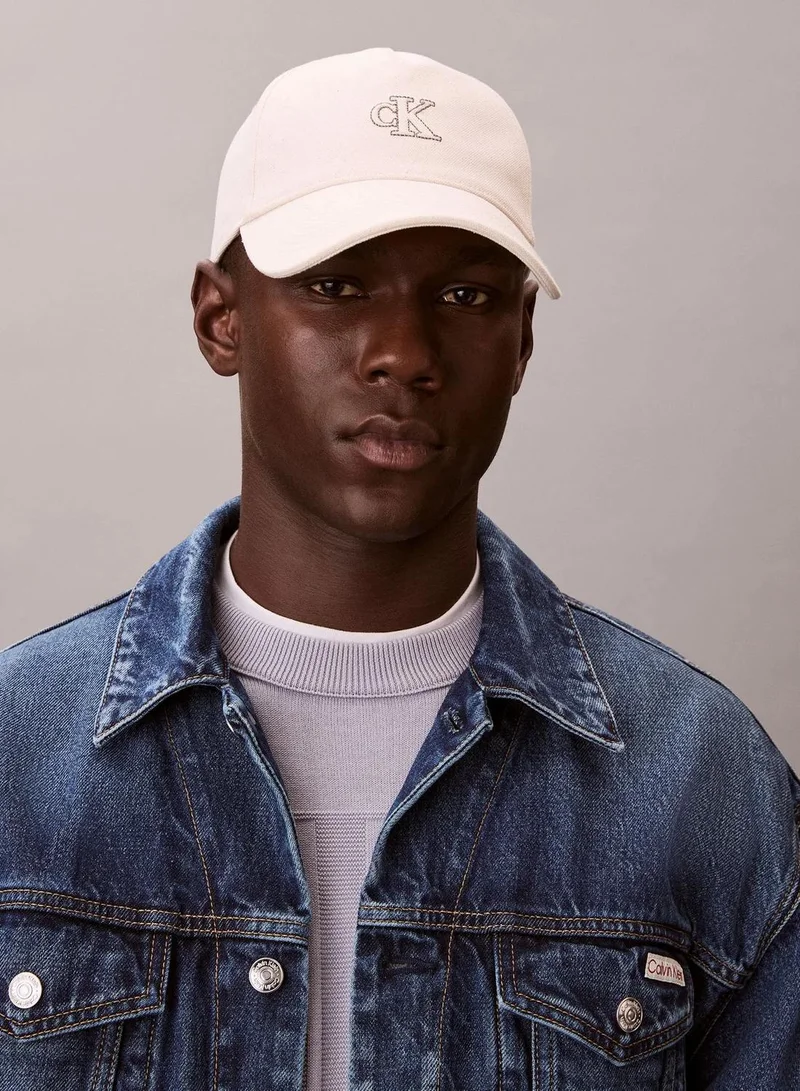 Calvin Klein NATURAL Cotton Canvas Monogram Baseball Cap for Women | Best Price UAE