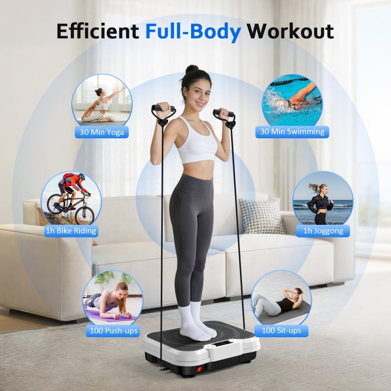 Trekora Vibration Plate Exercise Machine, Vibrating Fitness Platform for Lymphatic Drainage, Full Body Shaker Workout Equipment, Vibrate Fitness Platform for Home Women Men Exercise Gym (White) - Image 2