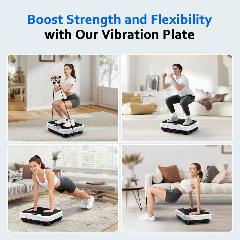 Trekora Vibration Plate Exercise Machine, Vibrating Fitness Platform for Lymphatic Drainage, Full Body Shaker Workout Equipment, Vibrate Fitness Platform for Home Women Men Exercise Gym (White) - Image 5
