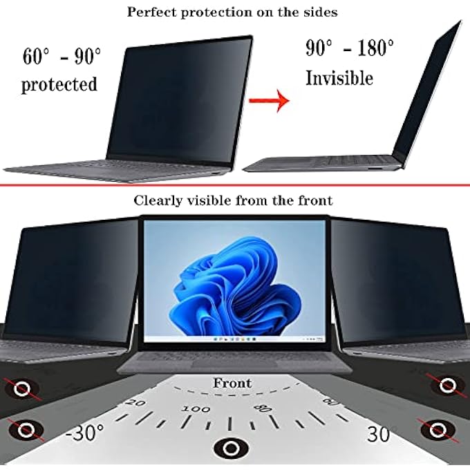 rayihni FOR SURFACE LAPTOP 5/4/3/2/1 13.5 PRIVACY SCREEN - EASY ON/OFF,ANTI-SPY, REUSABLE AND REMOVABLE,PRIVACY FILTER 1 PACK FOR MICROSOFT SURFACE LAPTOP 5/4/3/2/1 13.5 INCH - Image 3
