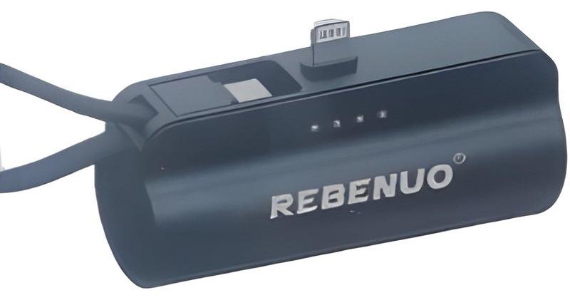 REBENUO Ultra-Compact 5000mAh Mini Power Bank – Built-in Type-C/Lightning Charging Cable, Slim Lightweight Portable Charger, Pocket-Sized Battery Backup for iPhone, Android, Travel, Daily Use, Emergency Power, Fast Charging Support, USB-C Input - Image 1
