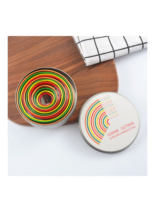 NIBEMINENT 12 Pieces Mousse Ring Set with Storage Box Cookies Pastry Cutters Mold multicolour 12.50*3.50*12.50cm - Image 3