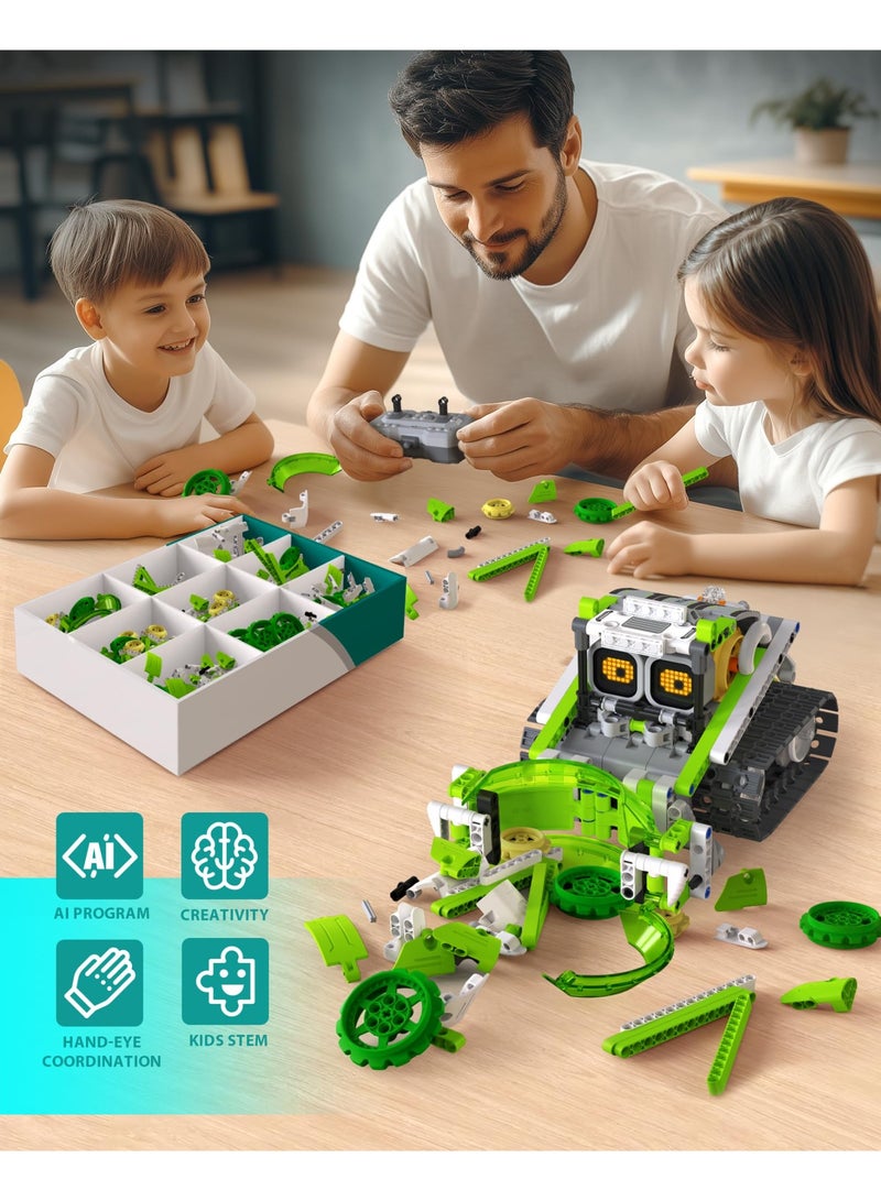 Al LIFE 5in1 STEM AI Robot Toys Building Set, 478Pcs APP & Remote Control Engineering Erector Blocks for Kids Age 6-8, Coding Interactive Educational Christmas Birthday Gift for 10-12 Year Boys & Girls - Image 5