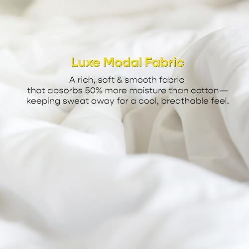 SleepyCat Luxe Comforter | 150 GSM for Summer Season | Lightweight, Hypoallergenic AC Comforter | Luxury Cotton Modal Fabric | Double, White (90 x 100) - Image 2