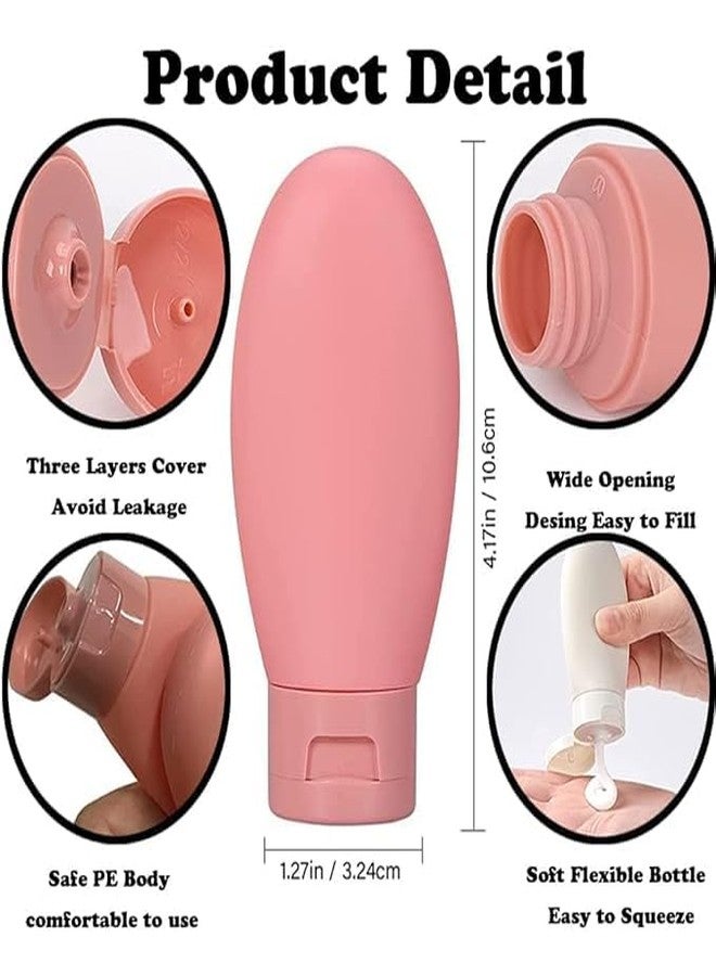 CLICKSWIFT عبوات ضغط مانعة للتسرب من كليك سويفت، زجاجات ضغط قابلة لإعادة التعبئة، زجاجات ضغط صغيرة الحجم للشامبو واللوشن ومستحضرات التجميل - متعددة الألوان، قطعتان - Image 3