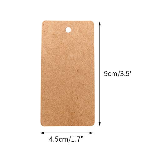 G2PLUS 100PCS Kraft Paper Gift Tags with String,3.5" x 1.7"Brown Blank Tags with Jute Twine Rectangle Labeling Tags for Arts and Crafts,Wedding,Christmas,Thanksgiving and Holiday - Image 2