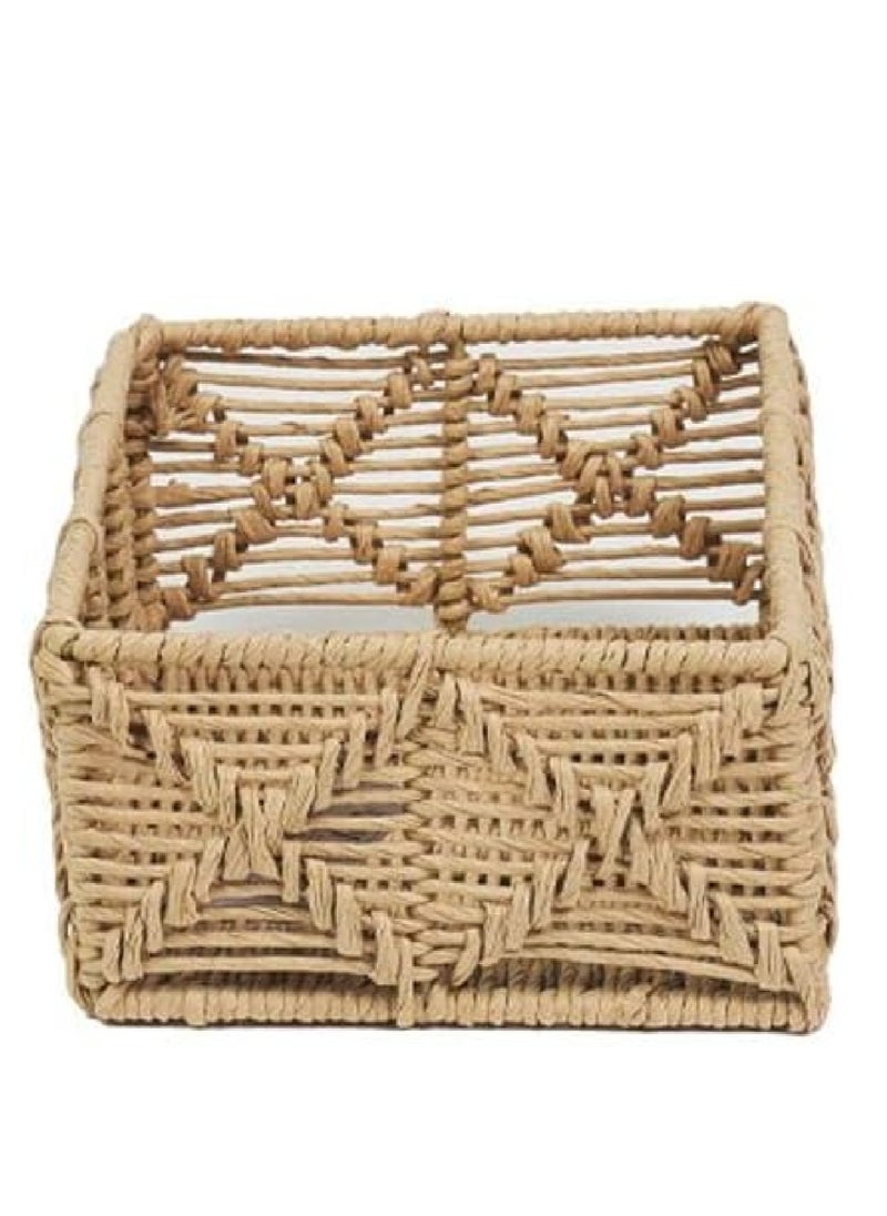 Homesmiths - Small Rectangle Paper Rope Basket Natural 27 x 19 x H10 cm - Image 1