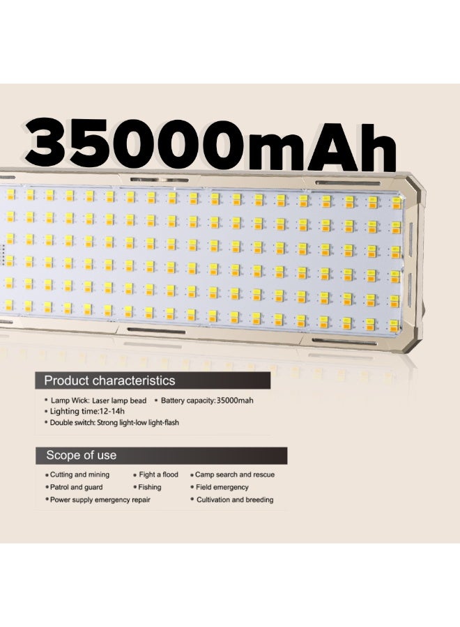 توبيز مصباح توبي المحمول LED يعمل بالطاقة الشمسية، بقوة 1000 واط، وبطارية 3500 مللي أمبير، ومقاوم للماء بمعيار IP66، ومصباح كشاف قابل لإعادة الشحن عبر منفذ USB، مثالي لإضاءة مواقع العمل الخارجية، وإصلاح السيارات، والتخييم، وحالات الطوارئ. - Image 3