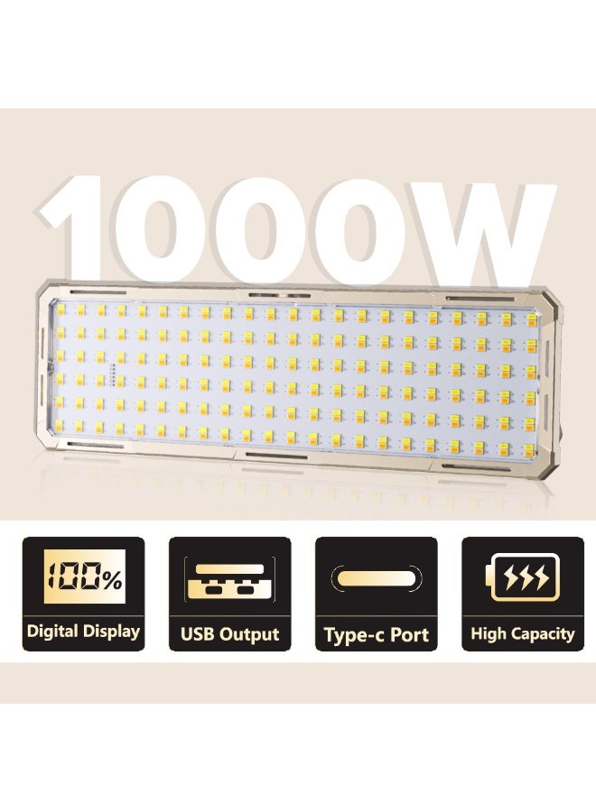 توبيز مصباح توبي المحمول LED يعمل بالطاقة الشمسية، بقوة 1000 واط، وبطارية 3500 مللي أمبير، ومقاوم للماء بمعيار IP66، ومصباح كشاف قابل لإعادة الشحن عبر منفذ USB، مثالي لإضاءة مواقع العمل الخارجية، وإصلاح السيارات، والتخييم، وحالات الطوارئ. - Image 2
