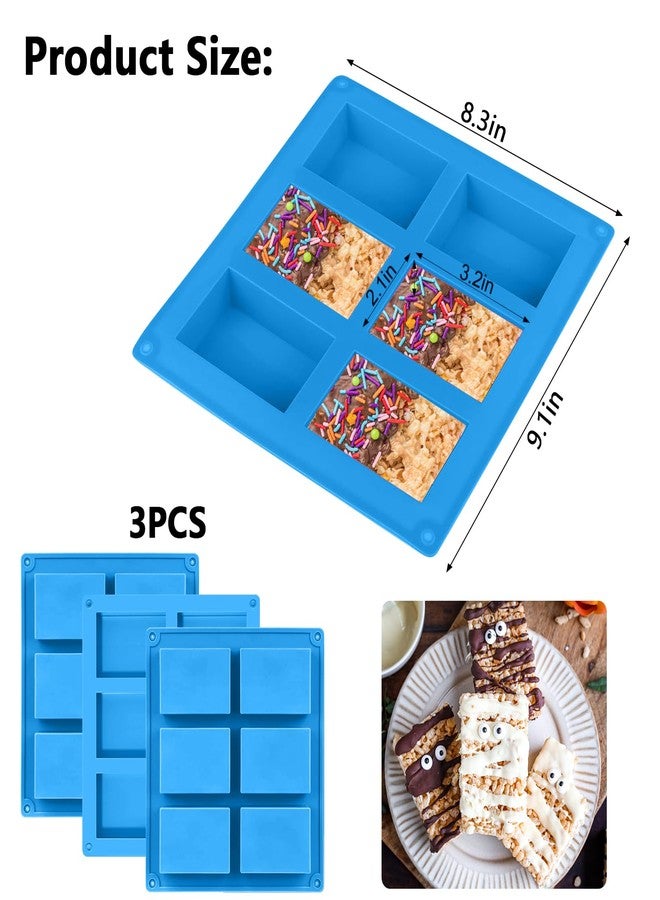 Sidosir Rice Krispies Silicone Mold for Rice Krispies Treats Baking, 6-Cavity Granola Cereal Bars Mold for Chocolate Cheesecake Brownie - Image 2