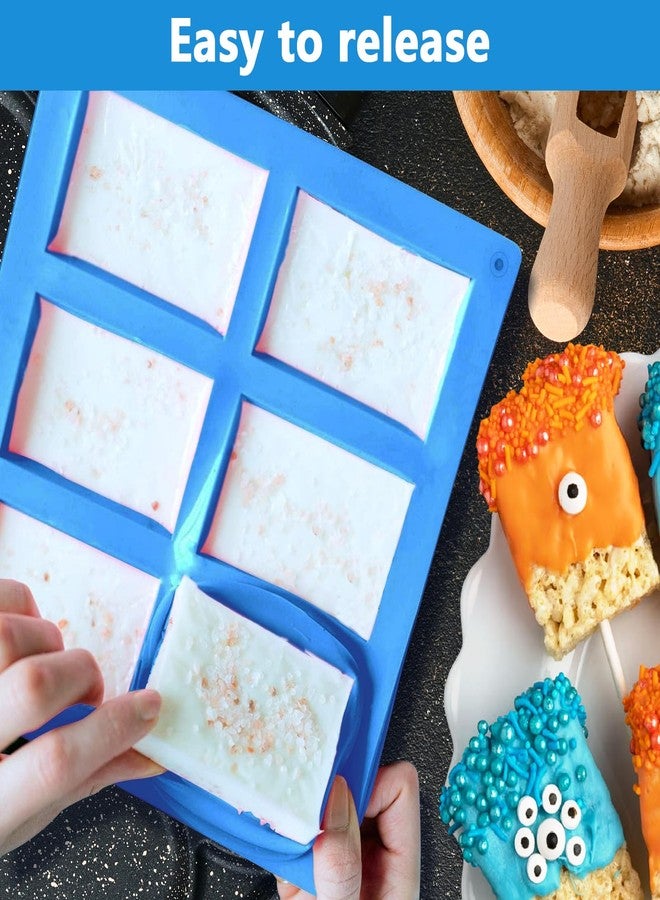Sidosir Rice Krispies Silicone Mold for Rice Krispies Treats Baking, 6-Cavity Granola Cereal Bars Mold for Chocolate Cheesecake Brownie - Image 5