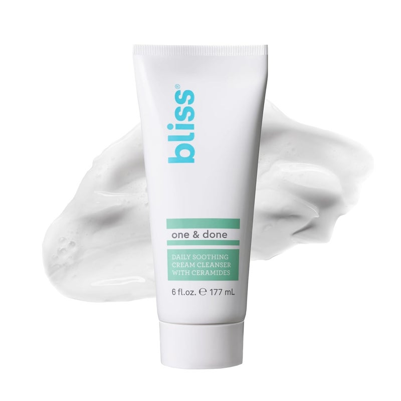 Bliss One  Done Daily Cream Facial Cleanser With Ceramides  Moisturizing Face Wash For Dry Skin  Cleanses  Removes Makeup in 1 Step Clean Vegan CrueltyFree 6 Fl Oz