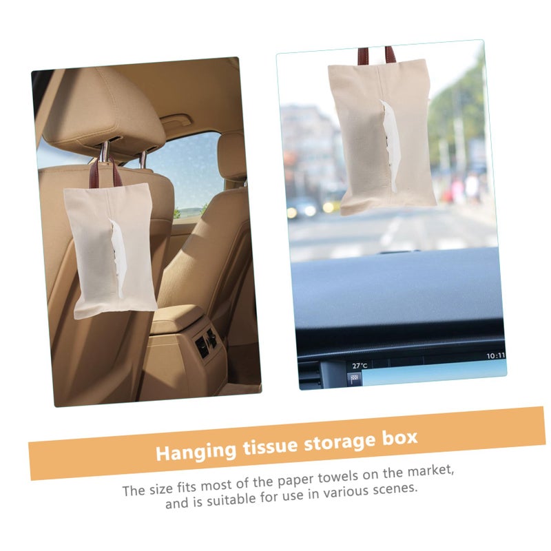 Universal Black Car Tissue Box Holder Hanging Space Saving Vehicle Napkin Storage - Image 4