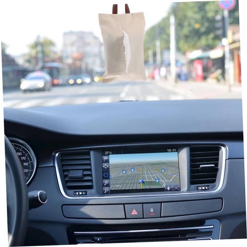 Universal Black Car Tissue Box Holder Hanging Space Saving Vehicle Napkin Storage - Image 3