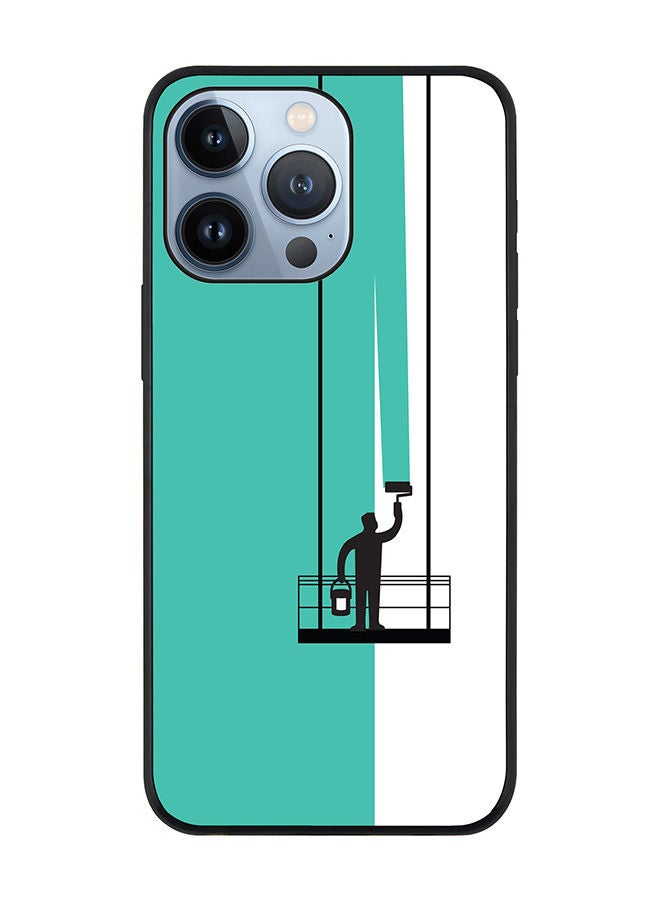 Stylizedd Rugged Black edge case for Apple iPhone 13 Pro Slim fit Soft Case Flexible Rubber Edges Anti Drop TPU Gel Thin Cover - Paint Hanger (Green) - Image 1