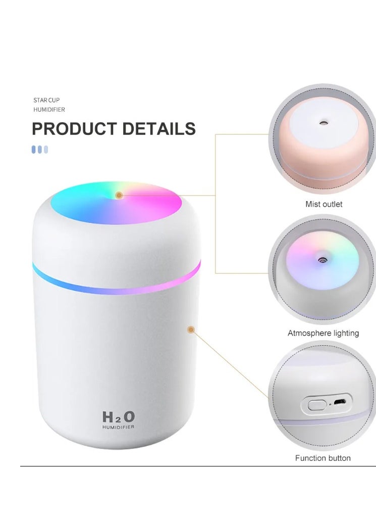 Generic - Car and Office Humidifier, USB Humidifier, Aroma Diffuser, Colorful Ambient Light, Timer and Intermittent Humidification - Image 1