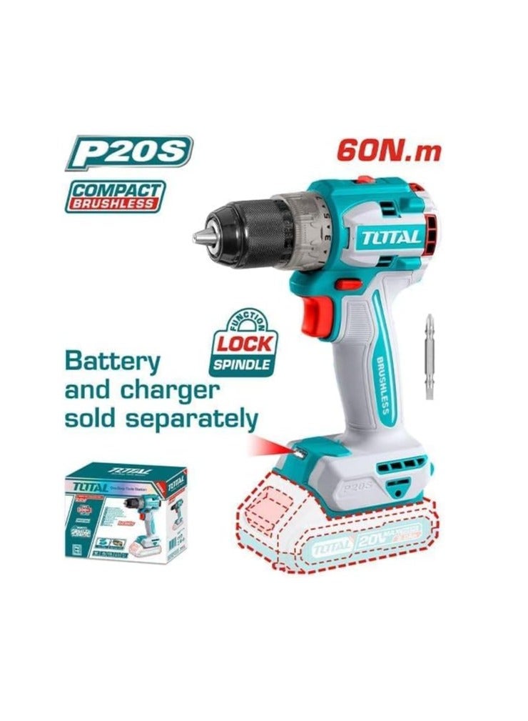 توتال شنيور بطاريه 20 فولت 60 نيوتن بدون بطاريه و شاحن - TDLI206021 - Total - Image 2