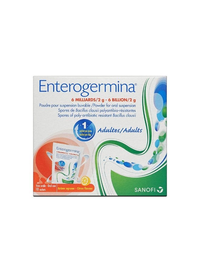 Enterogermina 6 Billion Oral Suspension Powder Citrus Flavor 10 Sachets - Image 4