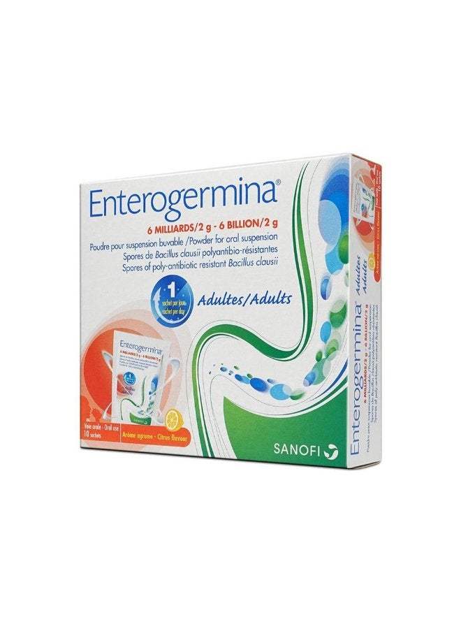 Enterogermina 6 Billion Oral Suspension Powder Citrus Flavor 10 Sachets - Image 3