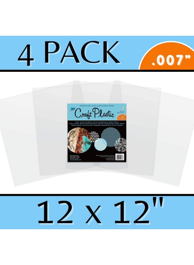 غرافكس - بلاستيك شفاف كرافت .007 سمك 12 بوصة في 12 بوصة عبوة من 4 قطع (K07Cp1212 4) - Image 1