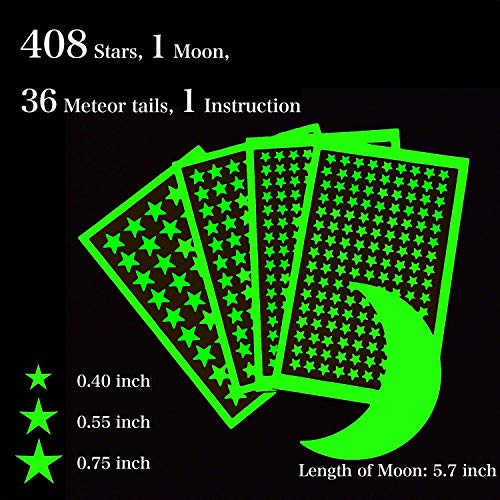 DreamKraft Glow Wall Self-Adhesive Sticker Starry Night Design (Vinyl,Neon, 30cms x 24cms,422 Stickers) - Image 2