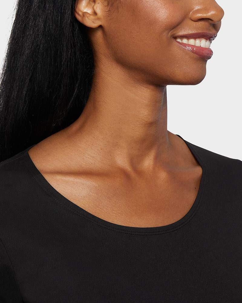 32 Degrees Heat Womens Ultra Soft Thermal Lightweight Baselayer Scoop Neck Long Sleeve Top, Black, Small - Image 3