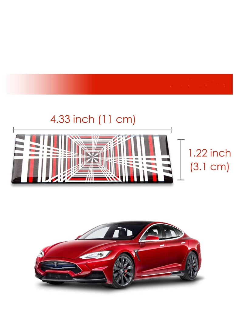 Excefore Automotive 3D Badge Sticker Compatible, Plaid Emblem, Tail Logo for Tesla Model 3/Y/S/X Accessory Metal Letter (Red Black) - Image 3