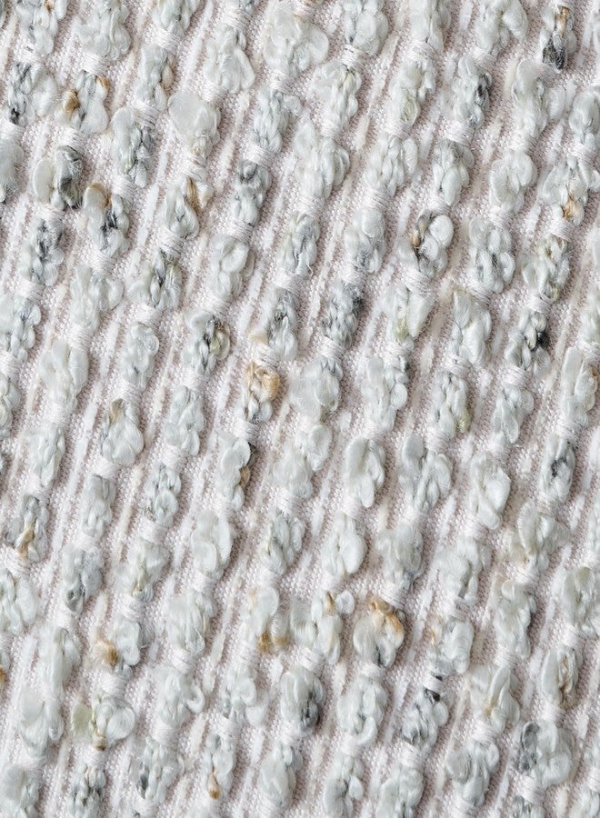 DEZENE Striped Throw Pillow Covers 12x20 Set of 2 Cream Grey Textured Boucle Chic Morden Boho Accent Farmhouse Rectangular Lumbar Decorative Couch Pillow Covers for Home Decor Bed Sofa Living Room - Image 2