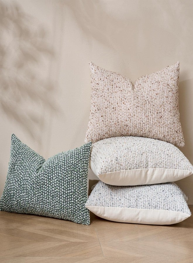 DEZENE Striped Throw Pillow Covers 12x20 Set of 2 Cream Grey Textured Boucle Chic Morden Boho Accent Farmhouse Rectangular Lumbar Decorative Couch Pillow Covers for Home Decor Bed Sofa Living Room - Image 5