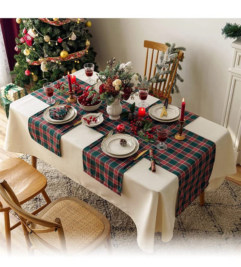 The Purple Tree Tartan Check Runner Cloth for 6 Seater Table (13x72 inches) Table Runner for Dining Table, Christmas Table Runner, Xmas ,Christmas Gift - Image 3
