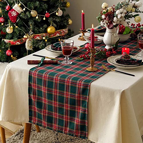 The Purple Tree Tartan Check Runner Cloth for 6 Seater Table (13x72 inches) Table Runner for Dining Table, Christmas Table Runner, Xmas ,Christmas Gift - Image 1
