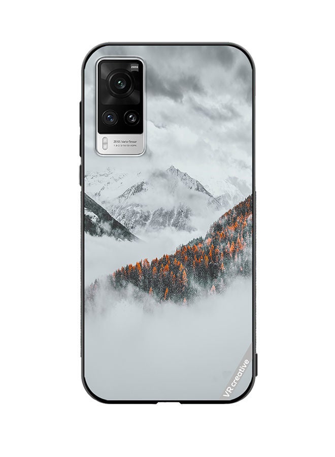 VR CREATIVE غطاء حماية لهاتف Vivo X60 Pro بتصميم برتقالي غير لامع متعدد الألوان - Image 1