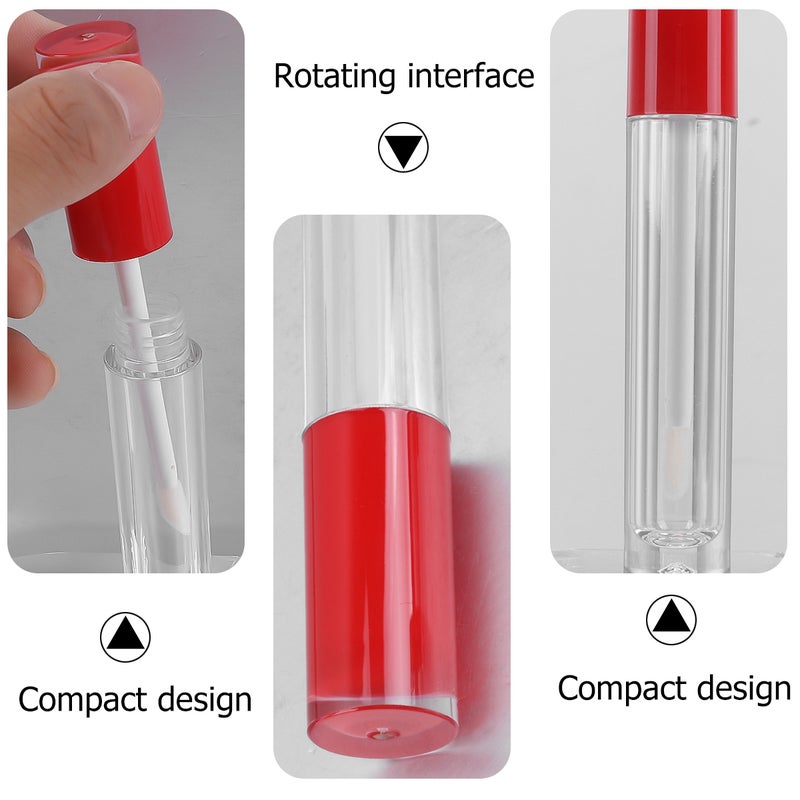 10pcs 5ml Lip Gloss Bottles Empty Lip Gloss Tube Makeup Bottles Empty Lip Gloss Containers for Daily Woman Use (Red) - Image 4