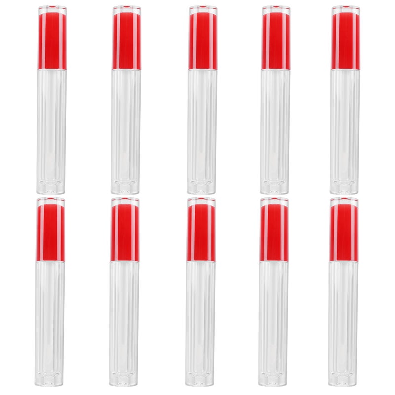 10pcs 5ml Lip Gloss Bottles Empty Lip Gloss Tube Makeup Bottles Empty Lip Gloss Containers for Daily Woman Use (Red) - Image 1