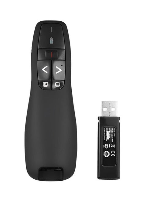 عارض USB لاسلكي مع مؤشر ليزري أسود