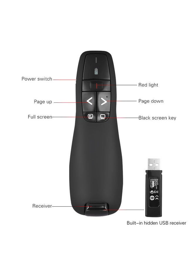 نيبمينينت عارض USB لاسلكي مع مؤشر ليزري أسود  - Image 2