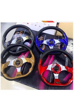 Royal ROYAL - Universal Racing Steering Wheel for Car, "D" Shaped Horn Race Tuning Style Sport MOMO Steering Wheel for Race/Rally/Motorsport/Car Sim Driving (DYT-5324) (Silver)  - Image 2