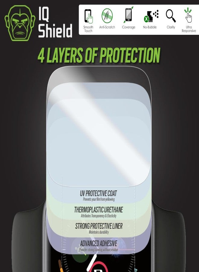 IQShield 6 Pack Screen Protector for Apple Watch Series 6/5/4/Apple Watch SE 3/SE 2 (40mm) Easy Install Ultra Thin Smudge Resistant Anti-Scratch Anti-Bubble Clear TPU Film - Image 2