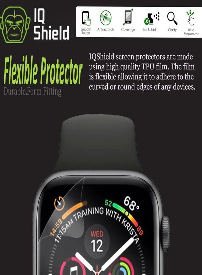 IQShield 6 Pack Screen Protector for Apple Watch Series 6/5/4/Apple Watch SE 3/SE 2 (40mm) Easy Install Ultra Thin Smudge Resistant Anti-Scratch Anti-Bubble Clear TPU Film - Image 3
