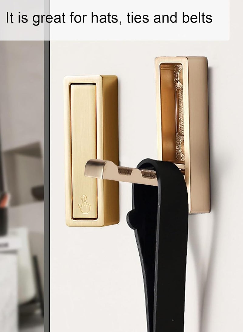 Foldable Gold Wall Hooks 4 Pack,Heavy Duty Wall Hooks for Hanging Coats Towels Backpacks Bags Brushed Gold Towel Hooks in The Bathroom,Closet,Entryway,Pool and Kitchen.(Gold, 4) - Image 5