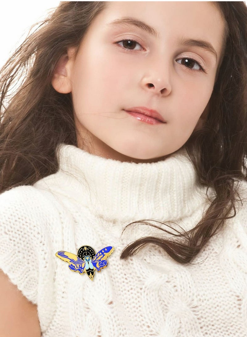 Punk Butterfly Enamel Pin Set - Unique Insect Lapel Pins with Safety Pin Design, Novelty Animal Accessories for Collars and Fashion Statements. - Image 2