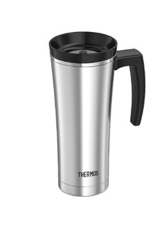 THERMOS Sipp Insulated Stainless Steel Travel Mug Silver And Black 16Oz Ns402Bk4  - Image 1