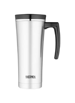 THERMOS Sipp Insulated Stainless Steel Travel Mug Silver And Black 16Oz Ns402Bk4  - Image 2