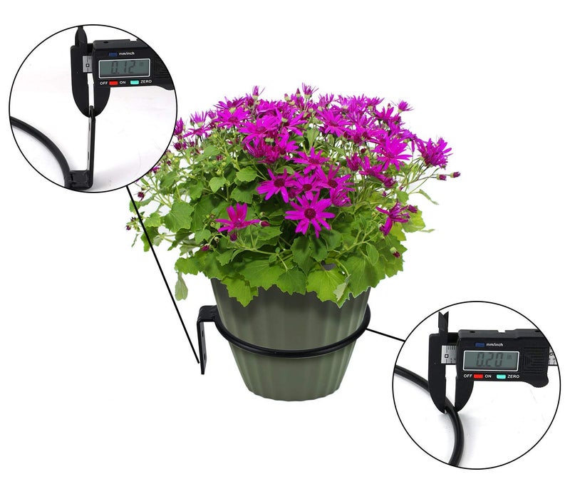 INDIAN DECOR . 29813 Classic 8 inch Flower Pot Holder Ring Wall Mounted 3 Pack Metal Planter Hooks Hangers Wall Bracket, Black - Image 5