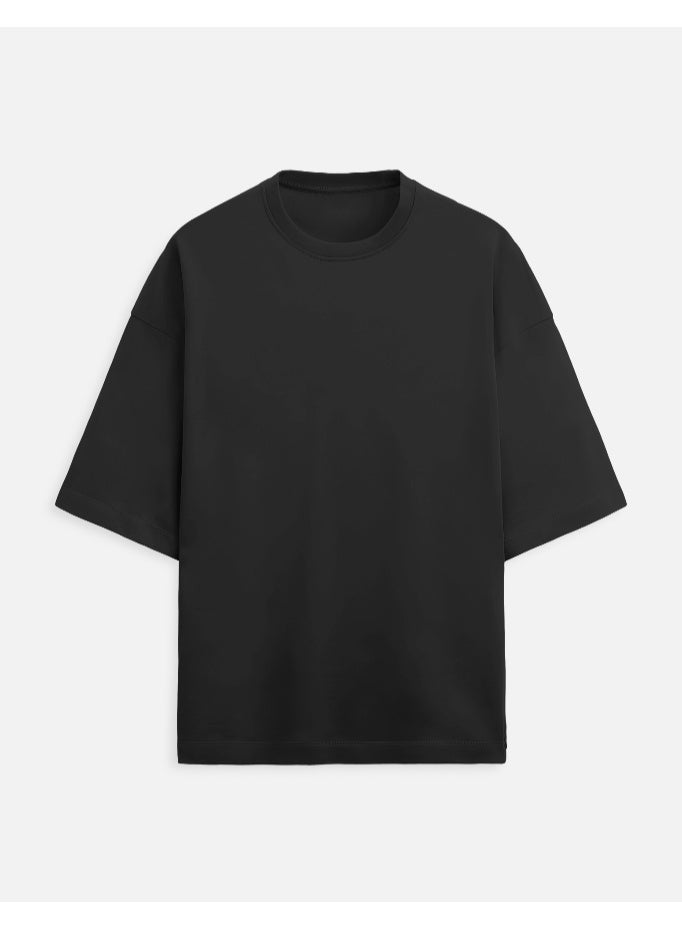 Shuyukh Unisex Heavyweight Oversized Terry T-Shirt 260 GSM Cotton Blend Drop Shoulder Loose Fit - Image 1